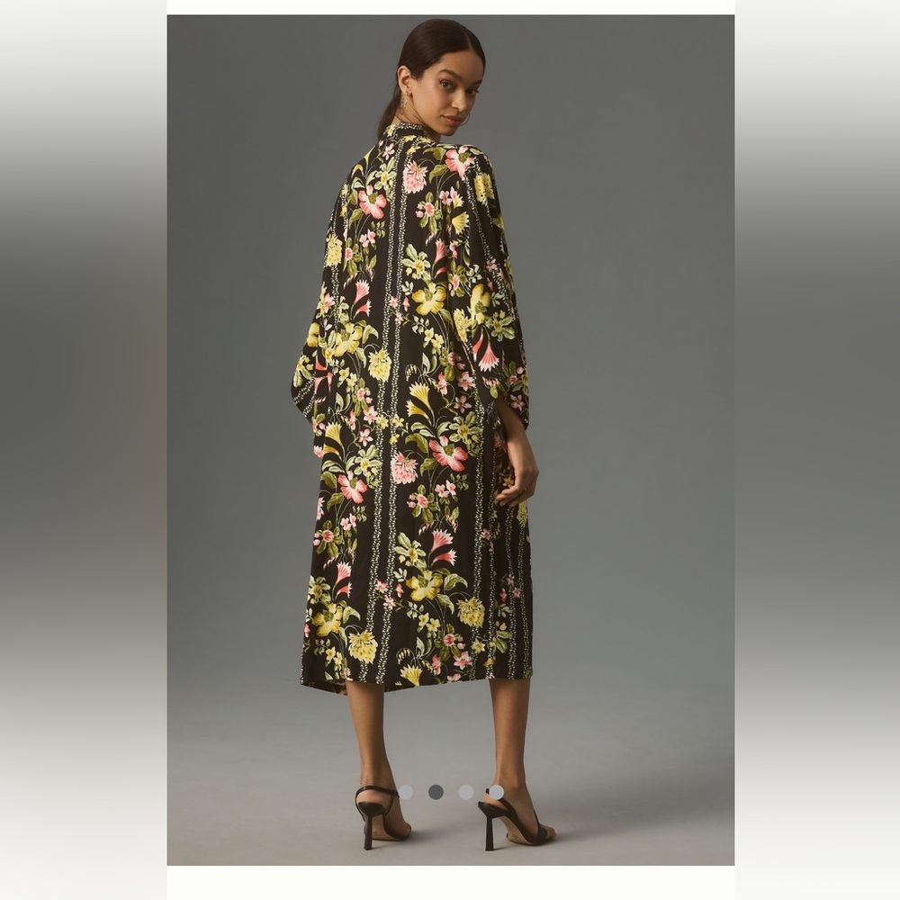 💐Anthropologie Long Sleeve Graphic Kimono - Picture 3 of 4